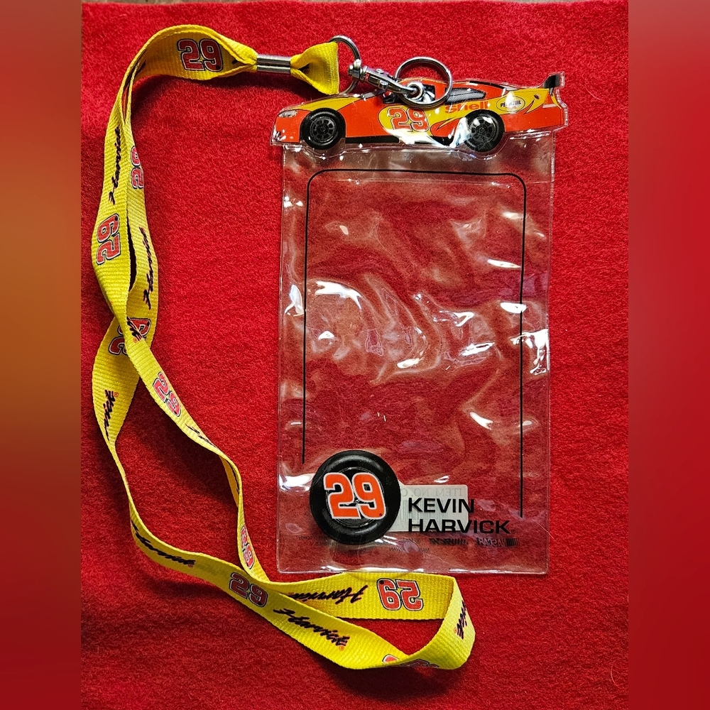 VINTAGE Kevin Harvick #29 Shell NASCAR Credential Badge Holder Lanyard Keyring